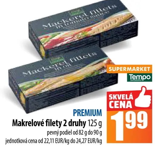 Makrelové filety 2 druhy
