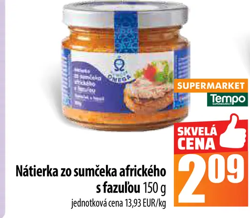 Nátierka zo sumčeka afrického s fazuľou