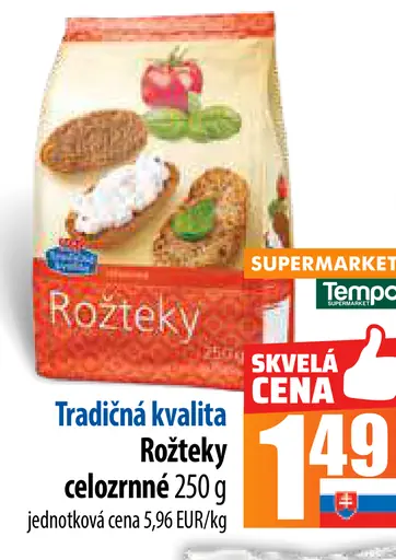 Tradičná kvalita Rožteky celozrnné