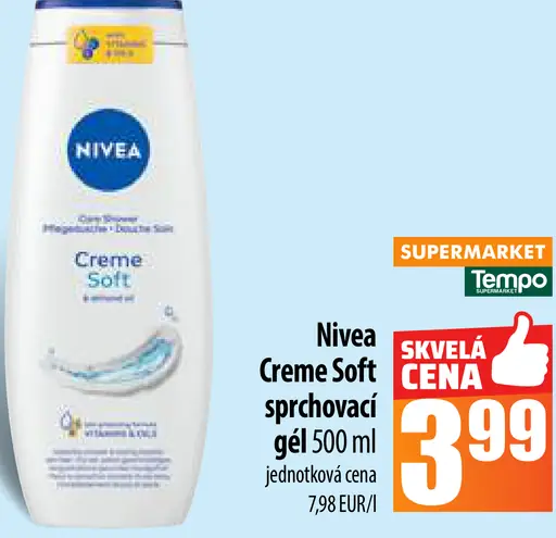 Nivea Creme Soft ošetrujúci sprchovací gél