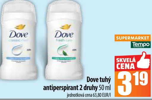 Dove tuhý antiperspirant 2 druhy