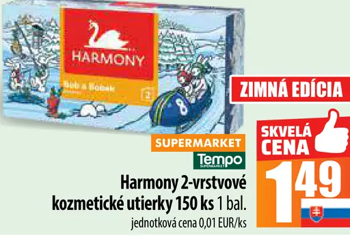 Harmony 2-vrstvové kozmetické utierky