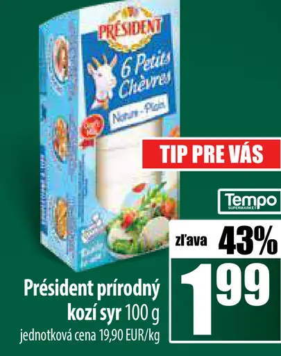 Président prírodný kozí syr
