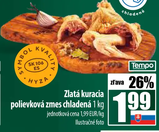 Zlatá kuracia polievková zmes chladená