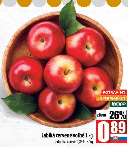 Jablká červené voľné