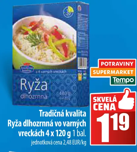 Coop tradičná kvalita ryža dlhozrnná vo varných vreckách