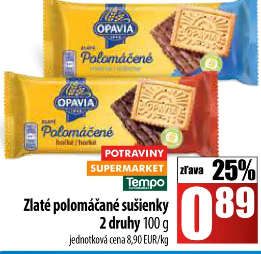 Zlaté polomáčané sušienky