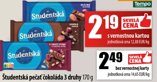 Študentská pečať čokoláda