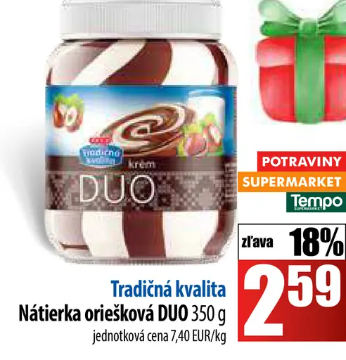 Tradičná kvalita Nátierka orechová DUO