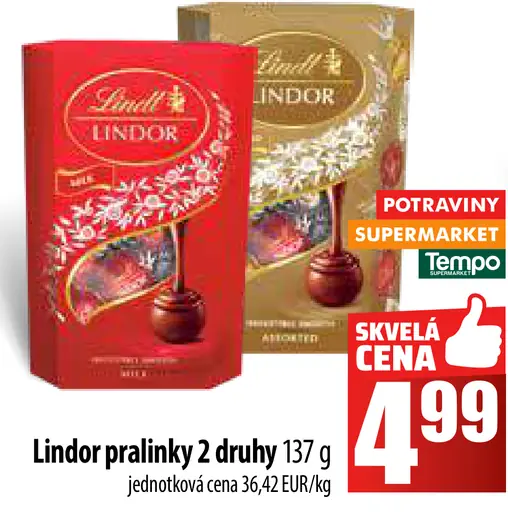 Lindt Lindor pralinky