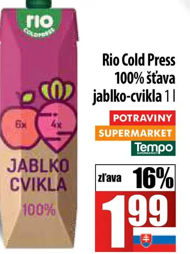 Rio Cold Press 100% šťava jablko - cvikla