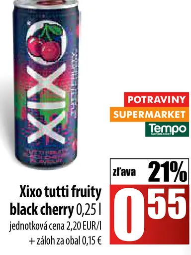 Xixo tutti fruity black cherry plechovka