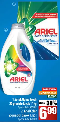 Ariel Alpine Fresh 20 pracích dávok