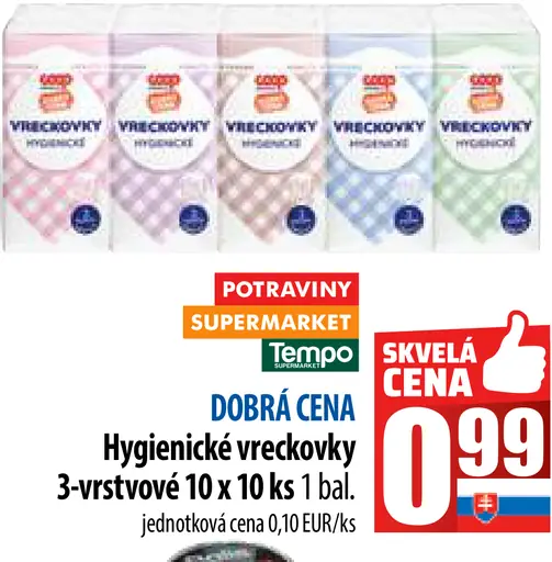 Dobrá cena Hygienické vreckovky