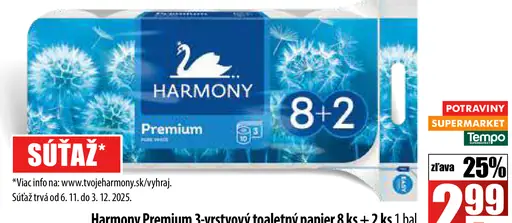 Harmony Premium 3-vrstvový toaletný papier