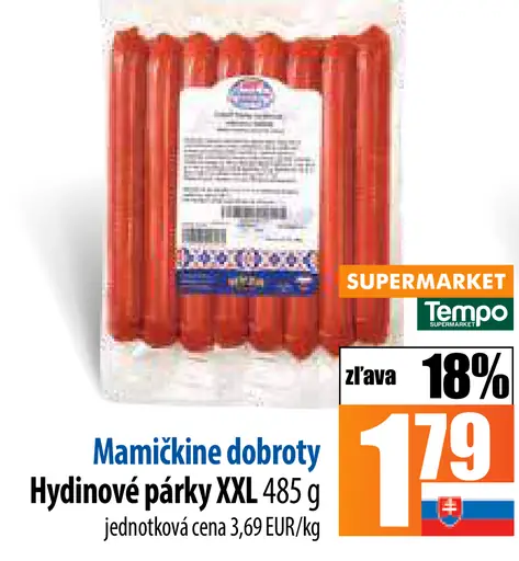 Mamičkine dobroty Hydinové párky XXL