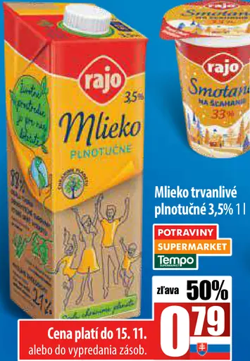 Rajo Mlieko plnotučné 3,5%