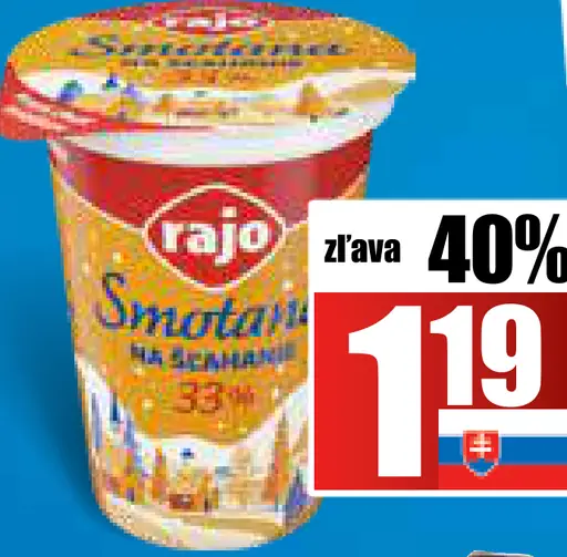 Rajo Smotana čerstvá na šľahanie 33%