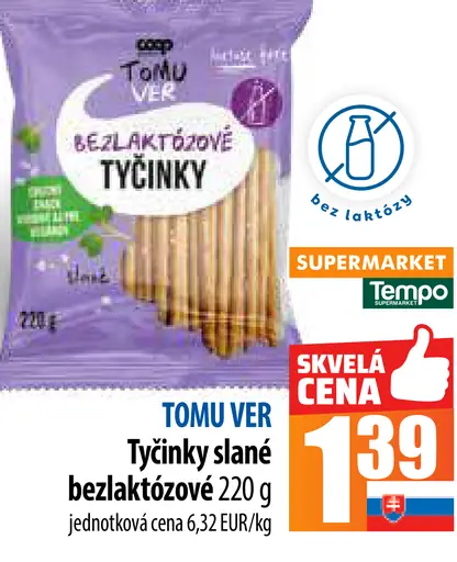 Tyčinky slané bezlaktózové