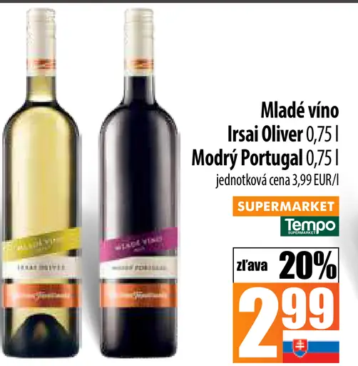 Mladé víno Irsai Oliver, Modrý Portugal