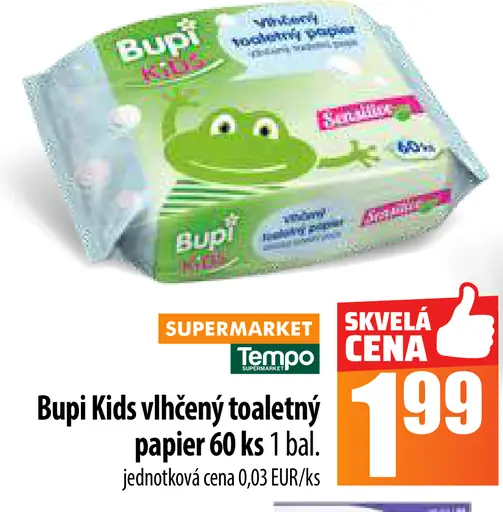 Bupi Kids vlhčený toaletný papier