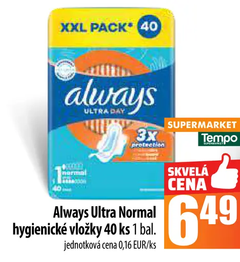Always Ultra Normal hygienické vložky