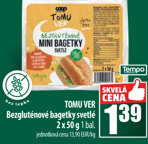 TOMU VER Bezlepkové mini bagetky svetlé