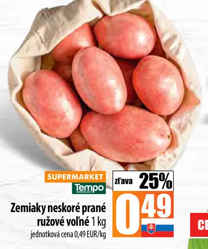 Zemiaky neskoré ružové voľné