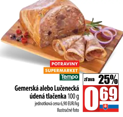 Gemerská alebo Lučenecká údená tlačenka