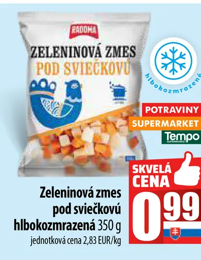 Radoma Zeleninová zmes pod sviečkovú hlboko zmrazená