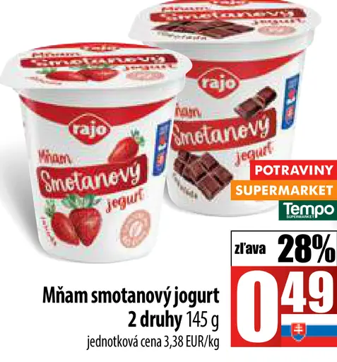 Rajo Bezlaktózový smotanový jogurt