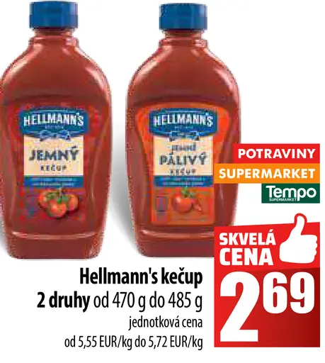 Hellmann's Kečup jemne štipľavý
