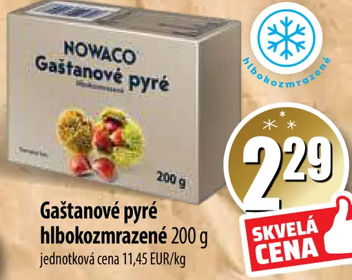 Nowaco Gaštanové pyré hlbokozmrazené