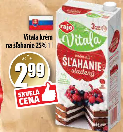 Vital krém na šľahanie 25%