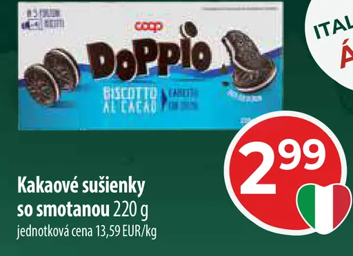 Coop Kakaové sušienky so smotanou