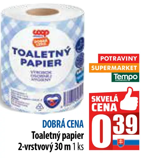 Toaletný papier 2-vrstvový