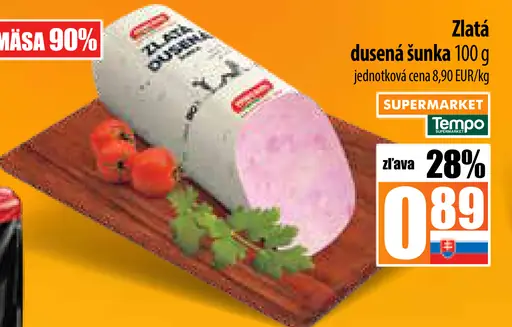 Zlatá dusená šunka