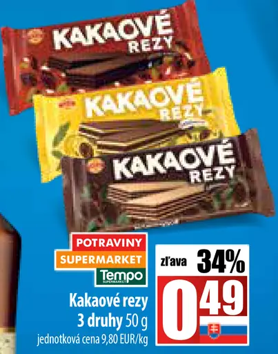 Kakaové Rezy 3 druhy