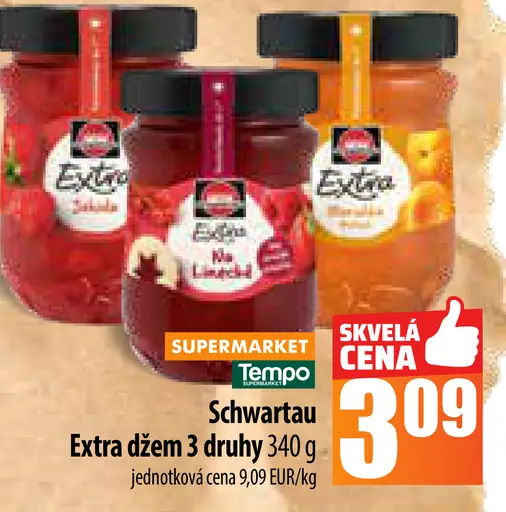 Schwartau Extra džem 3 druhy