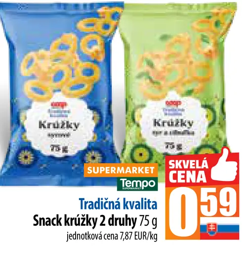Tradičná kvalita Snack krúžky 2 druhy