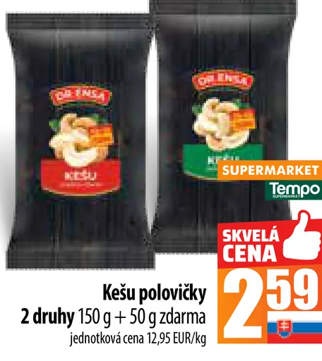 Kešu polovičky 2 druhy
