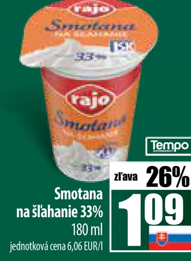 Rajo smotana na šľahanie