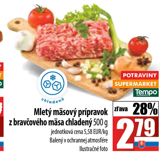 Mletý mäsový prípravok z bravčového mäsa