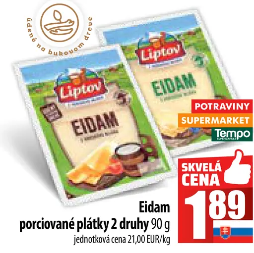 Eidam porciované plátky