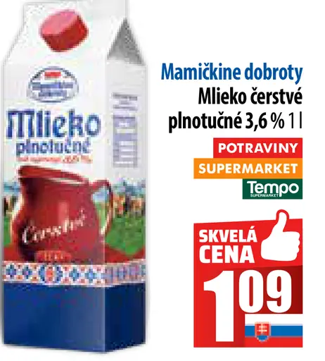 Mamičkine dobroty Mlieko čerstvé plnotučné 3,6%