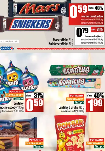 Mars tyčinka - Snickers tyčinka