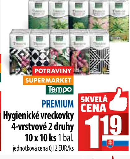 PREMIUM Hygienické vreckovky