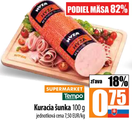 Kuracia šunka podiel mäsa 82%