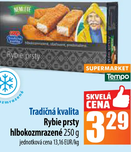 Rybí prsty hlboko mrazené