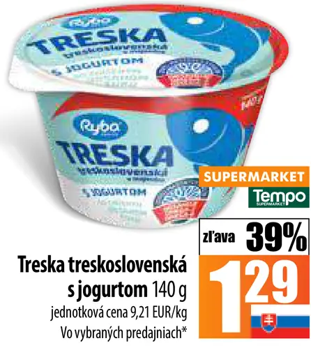 Treska treskoslovenská s jogurtom